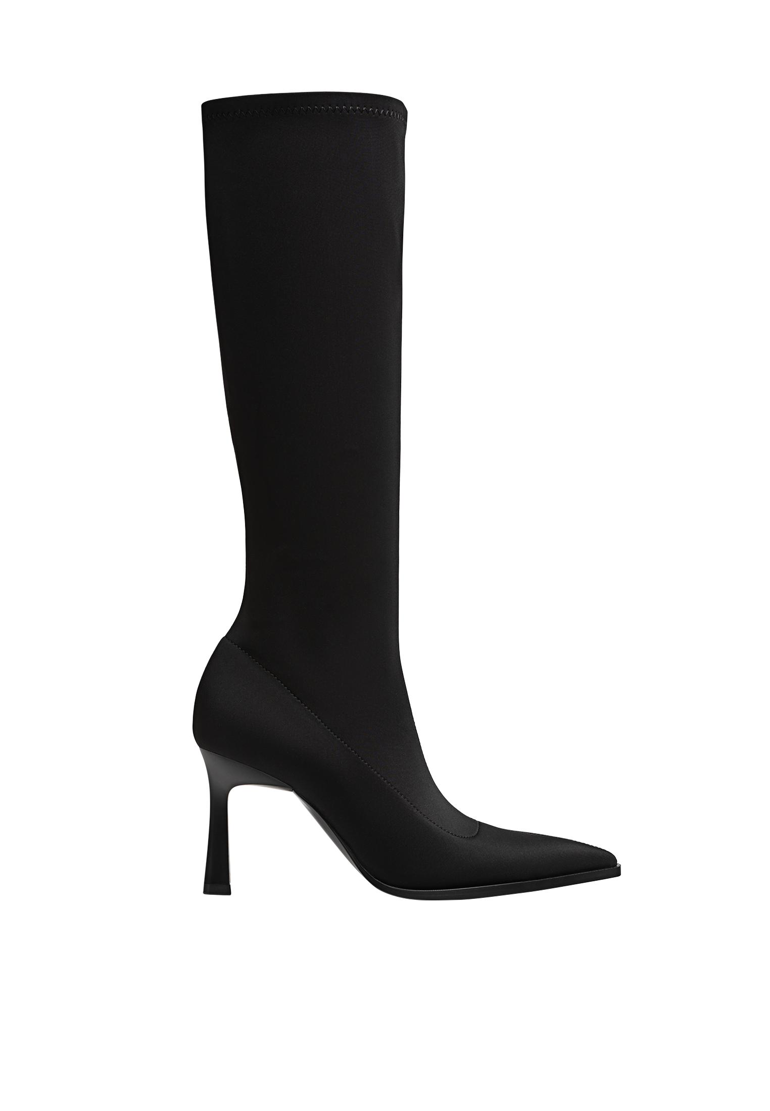 Black sock boots small heel best sale