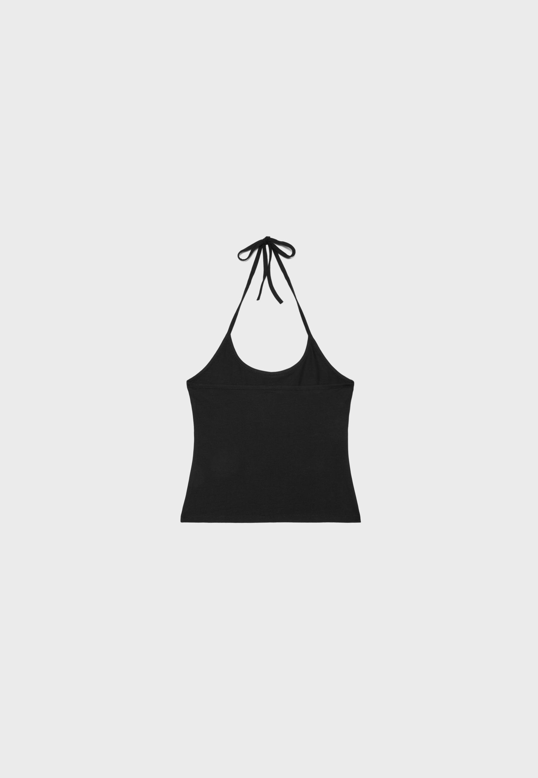 Knit halter top — Black