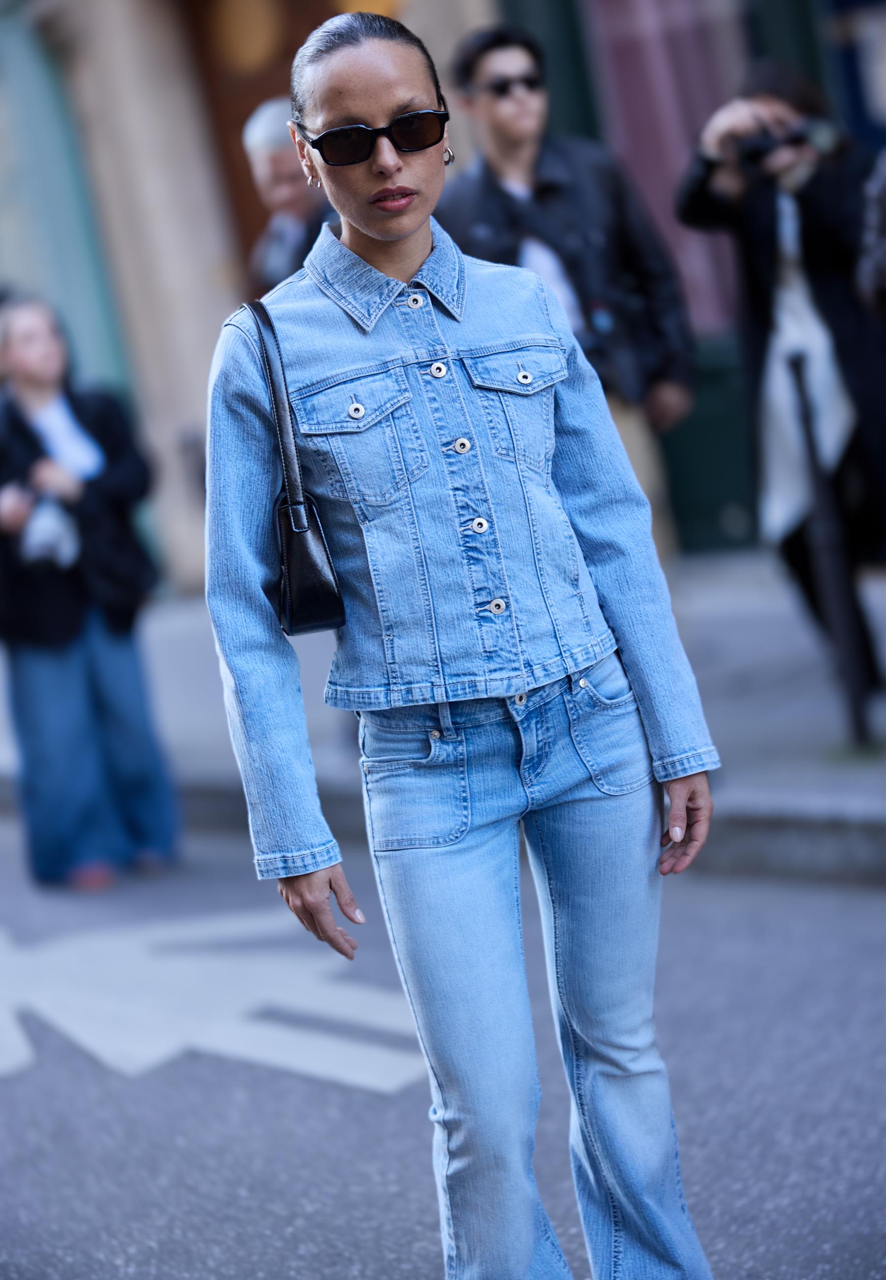 Slim fit denim jacket — MEDIUM LIGHT BLUE DENIM
