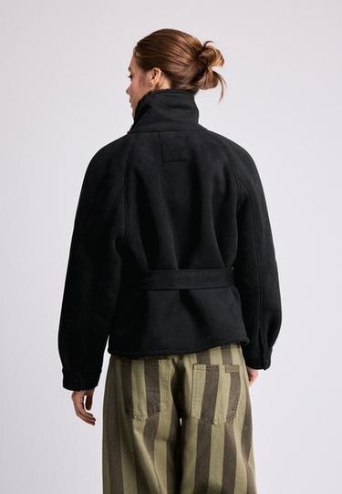 Faux suede double-faced jacket — Black 5