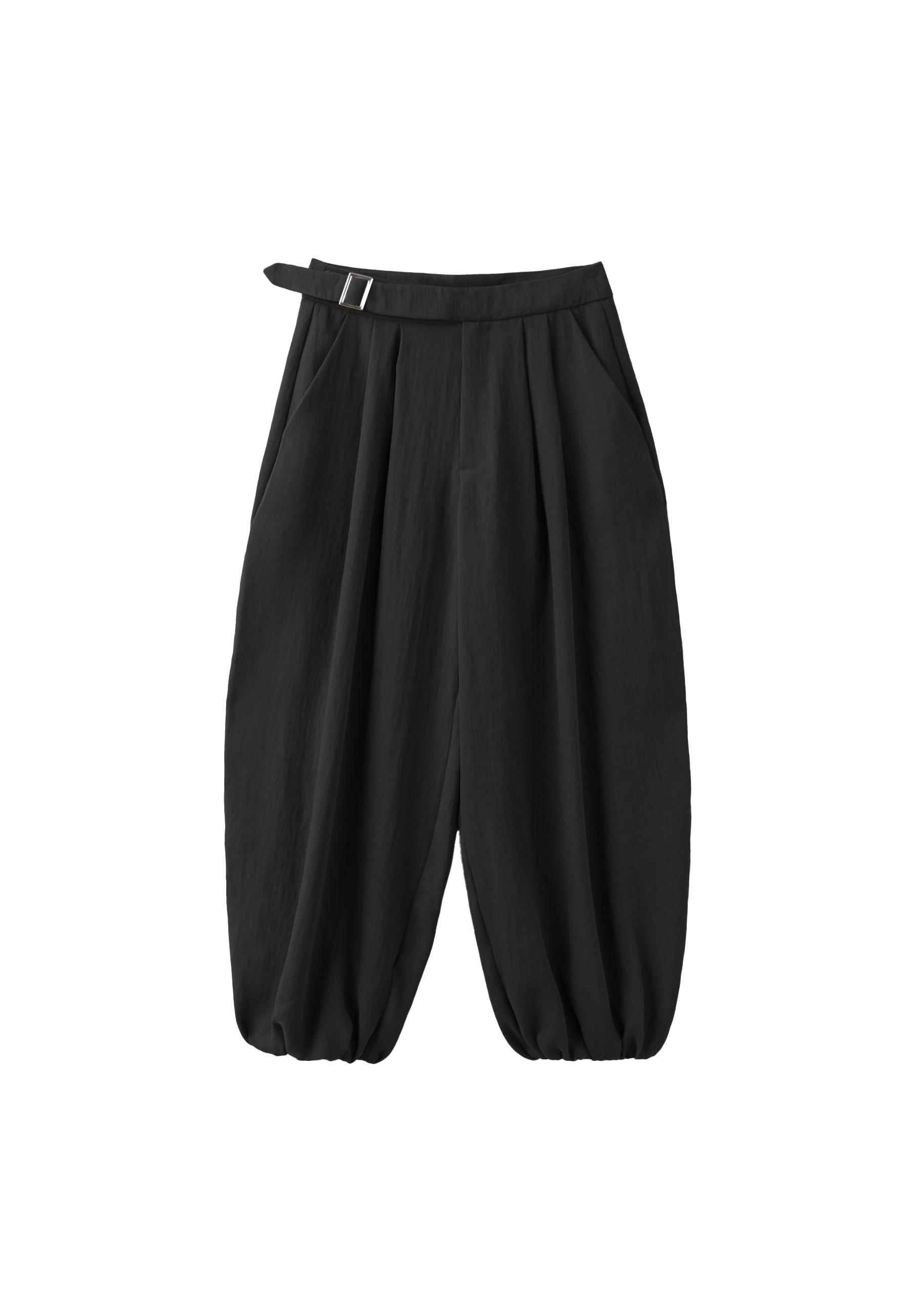 Sarouel trousers with buckle — Black