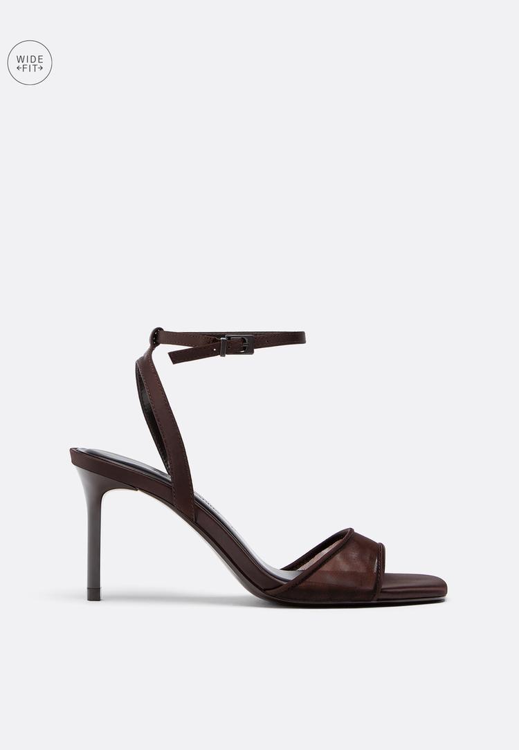 Stradivarius – Wide Fit. Meshsandaler Med Stilettklack