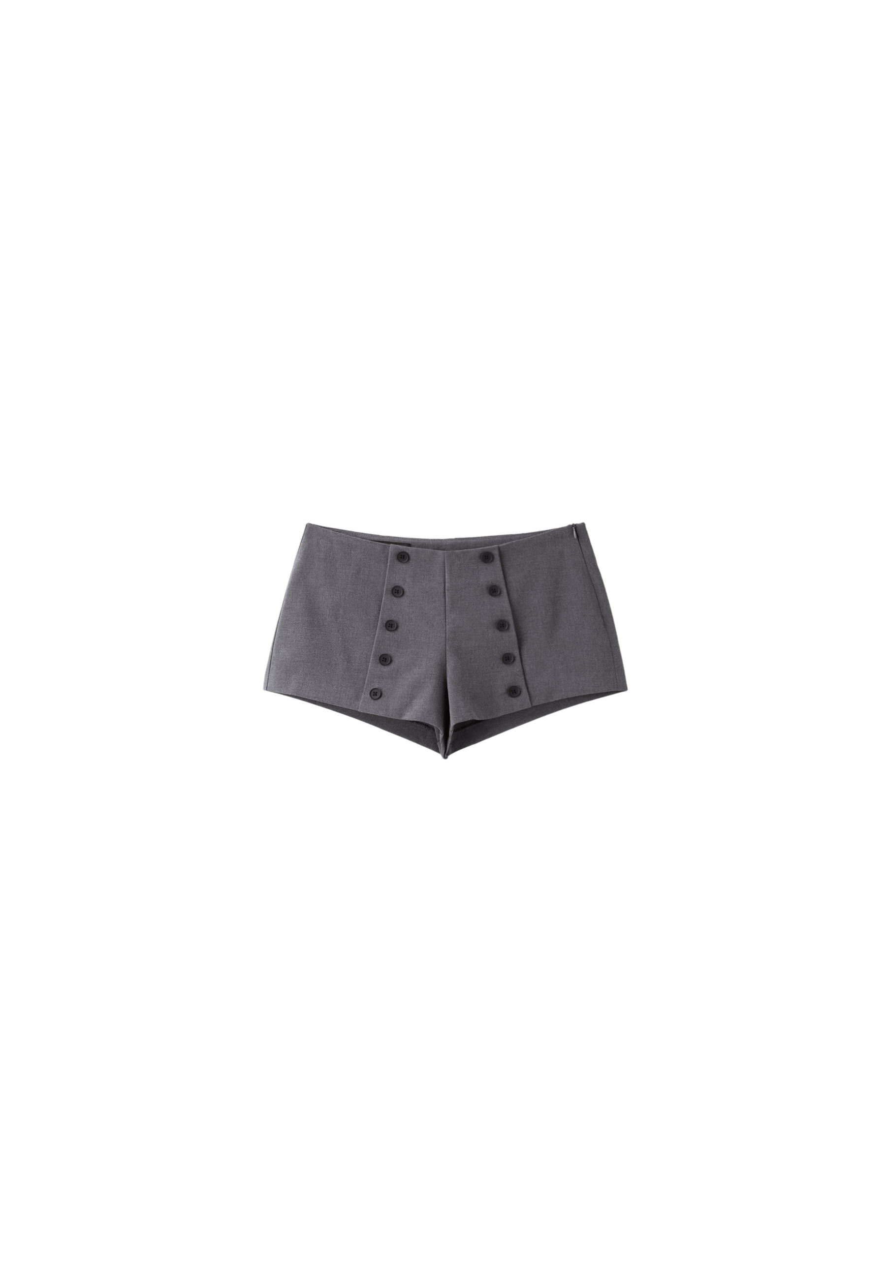 Button-detail micro shorts — Dark grey