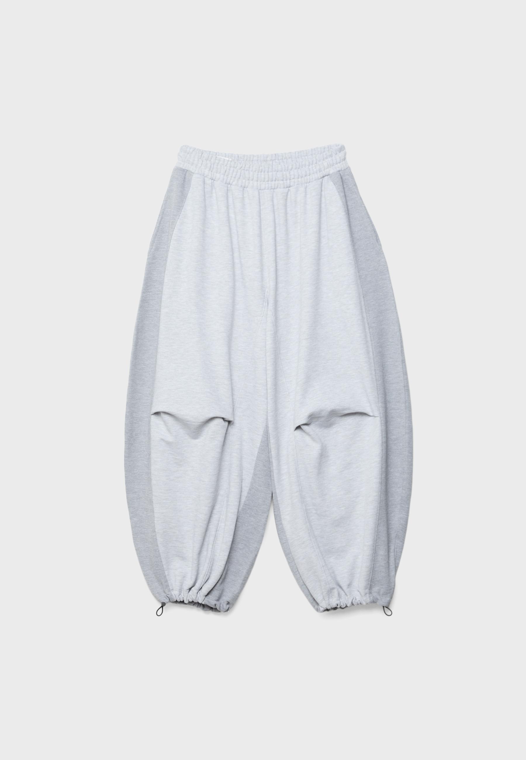 Balloon jogger trousers with toggles — Grey melange