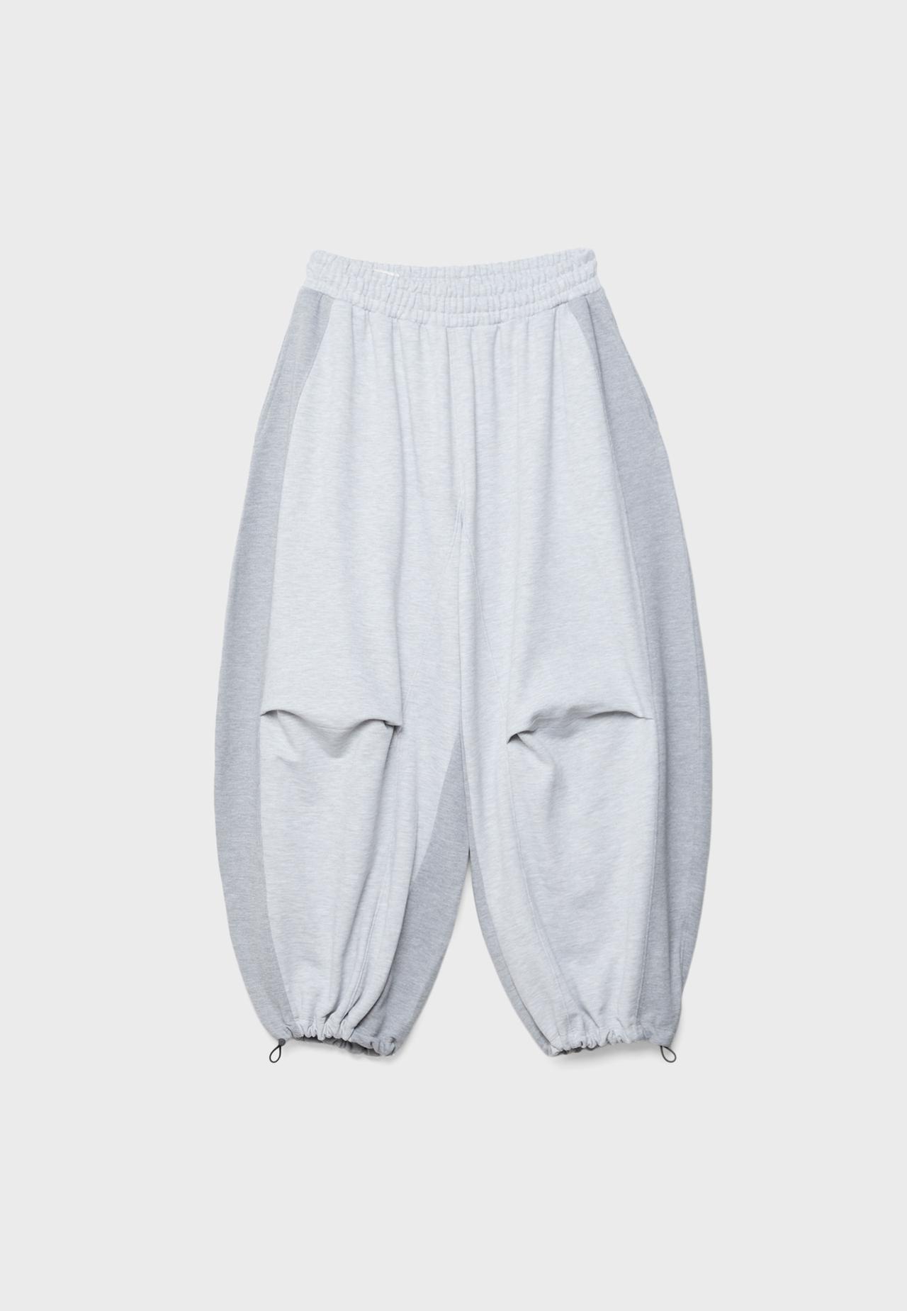 Balloon jogger trousers with stoppers — Grey melange