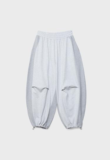 Balloon jogger trousers with stoppers — Grey melange 7