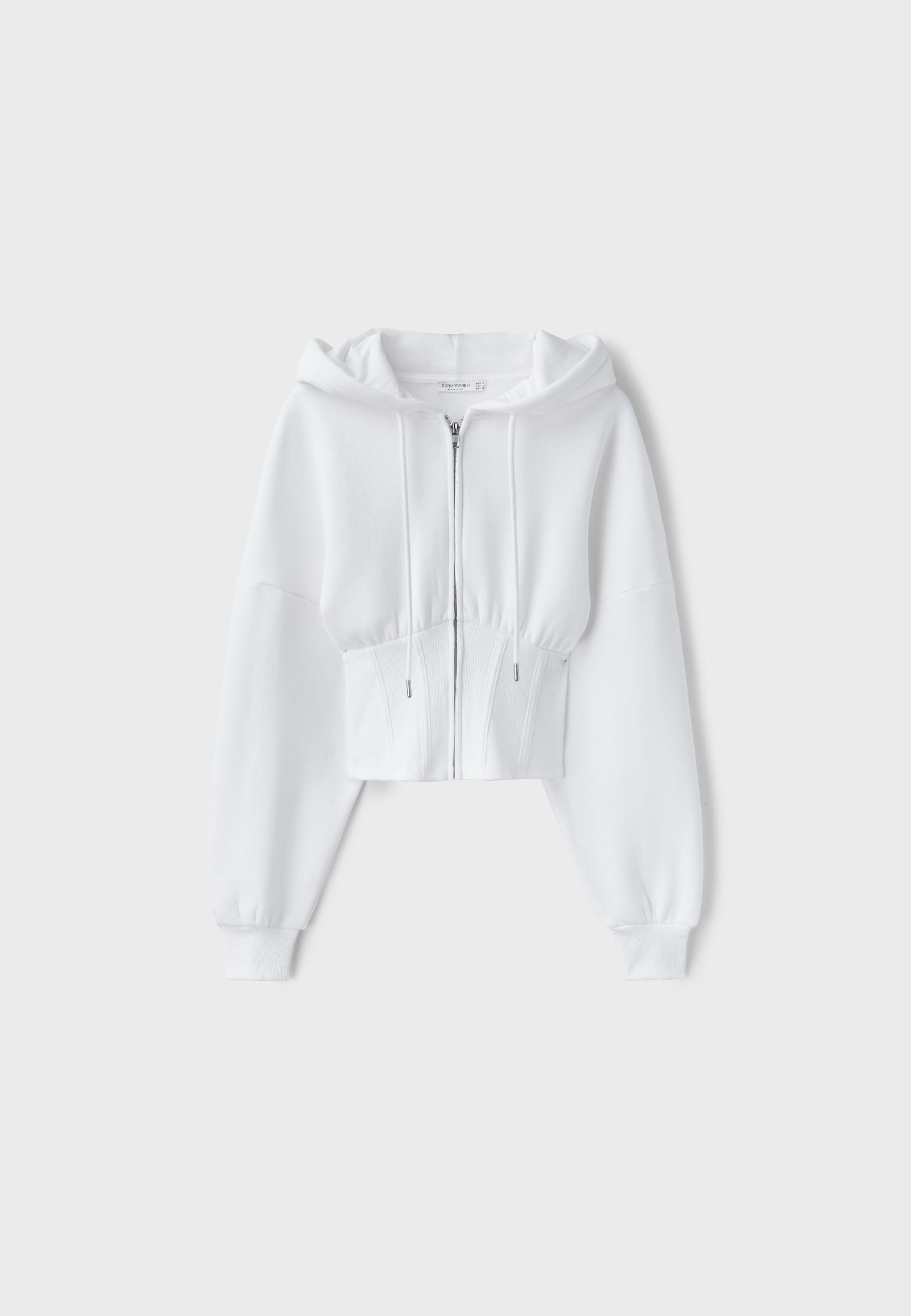 Corset-style hoodie — Ecru