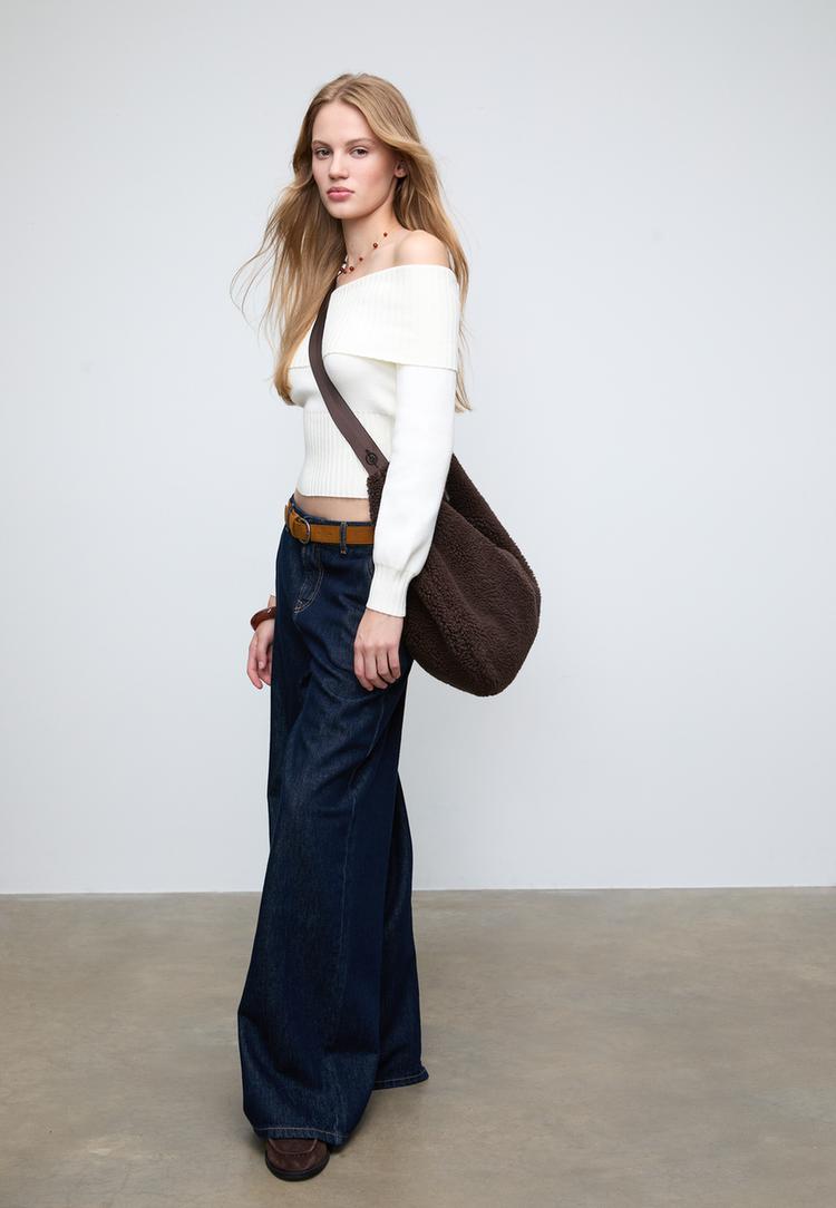 bolso bandolera efecto borreguito