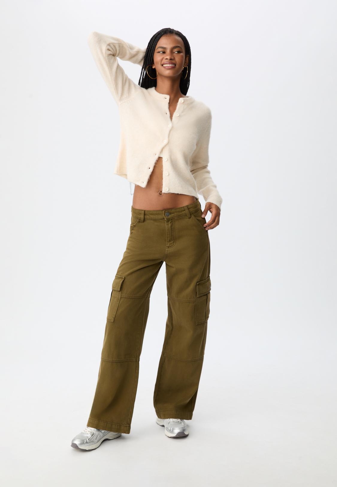 Pantaloni Cargo Jeans Pelle Stradivarius Pantaloni Pelle