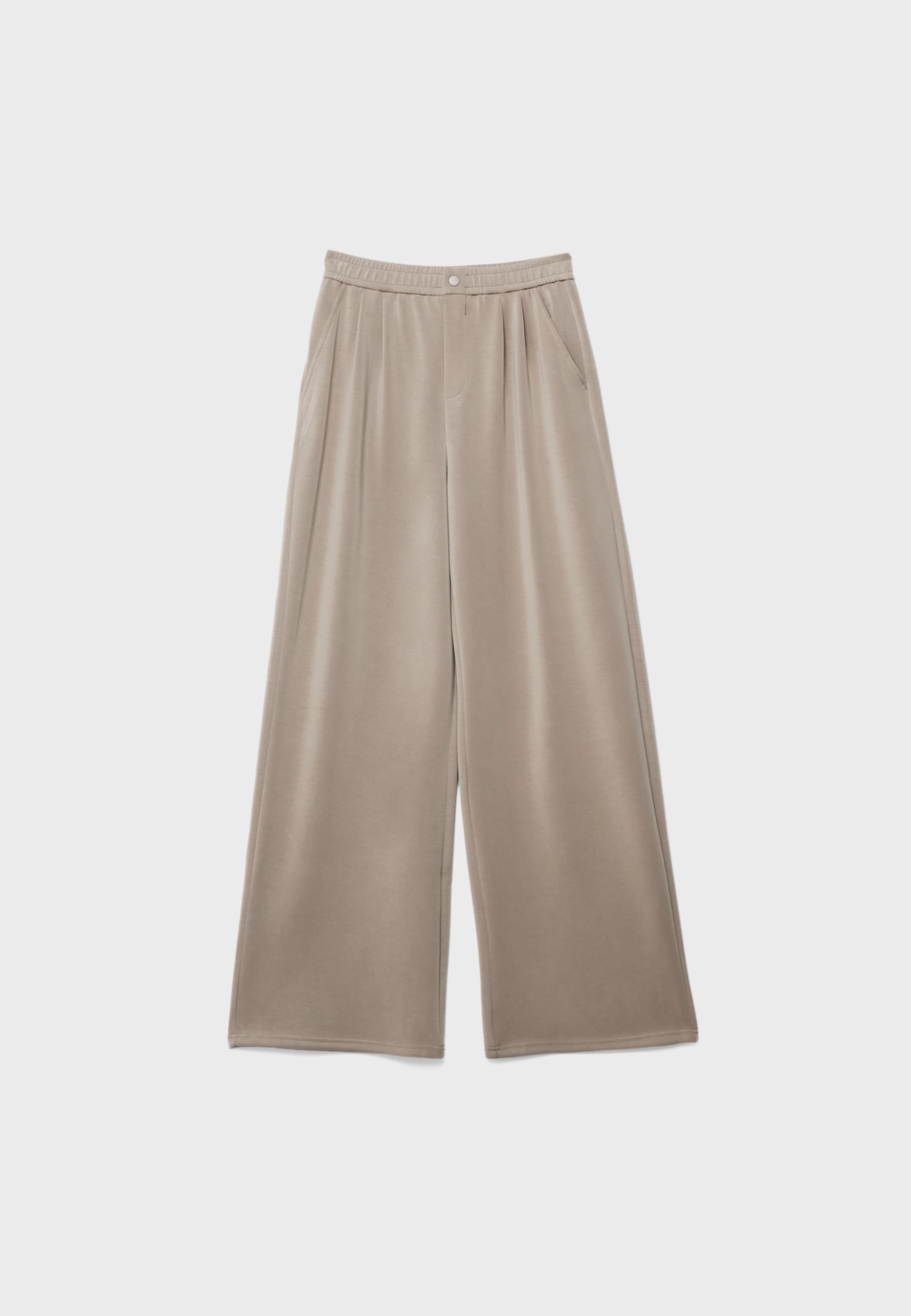 Soft-touch darted trousers — Beige