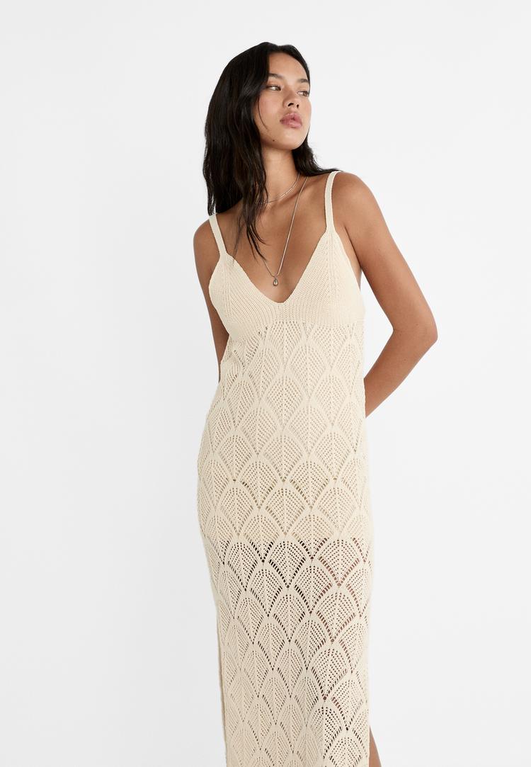 vestido largo crochet tirantes