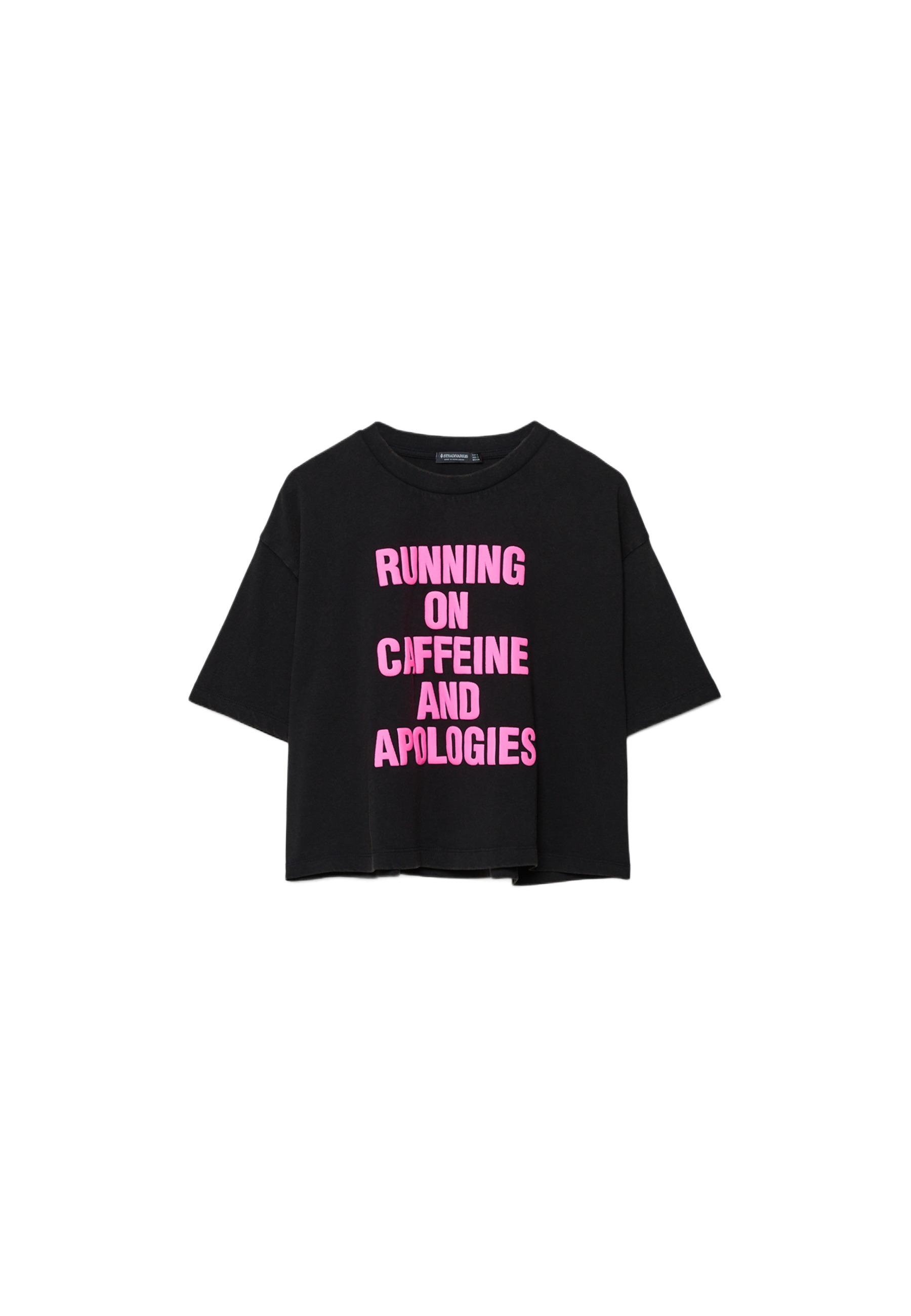 Caffeine cropped T-shirt — Black