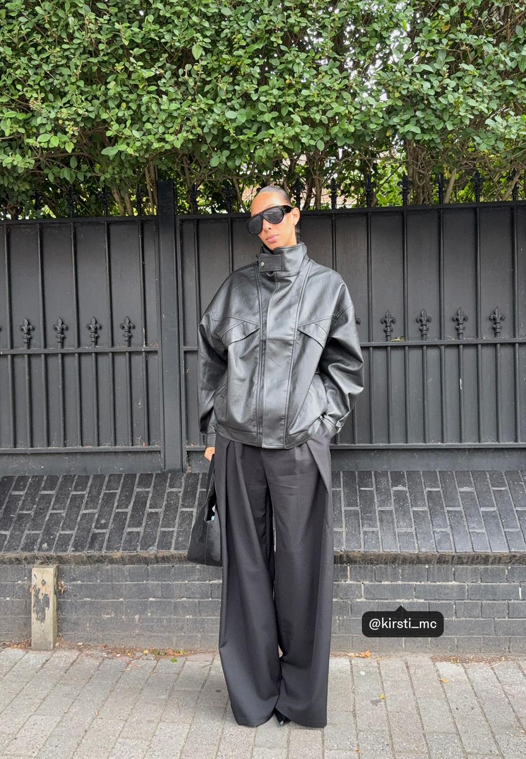 Giacca oversize in finta pelle