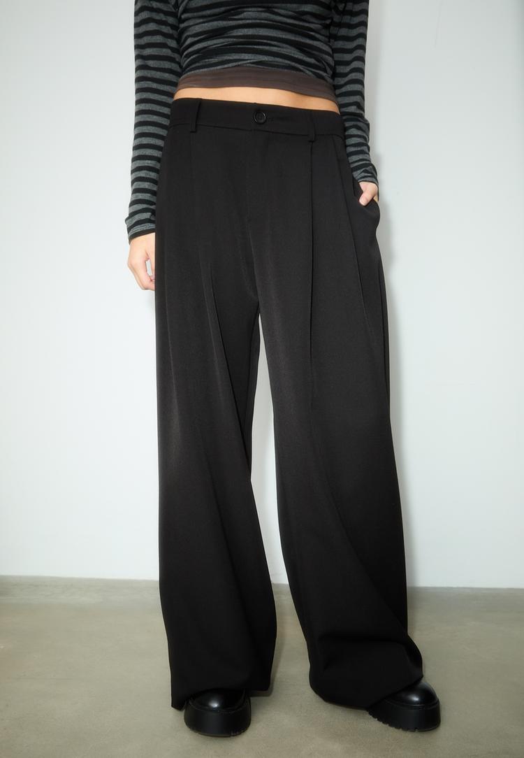 pantalon vestir wide leg pinzas