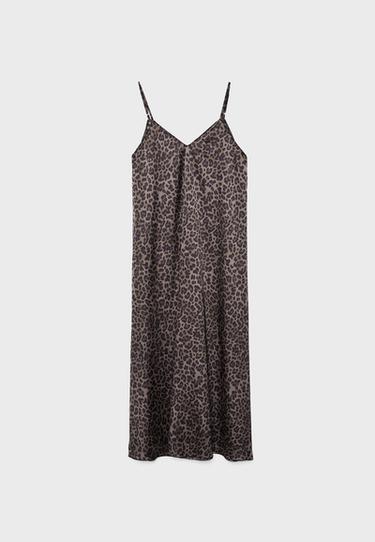 Long flowing satin dress — Mid beige 7