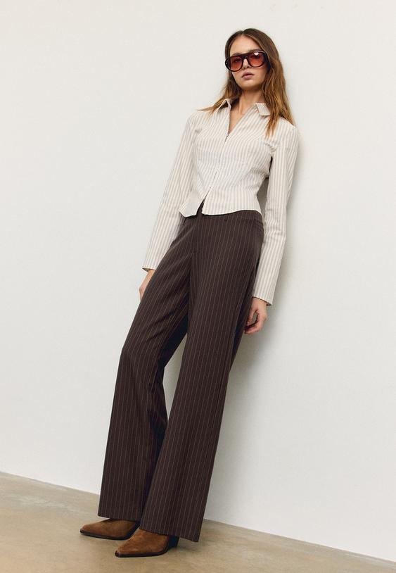 Ozko Krojene Elegantne Ravne Hlače