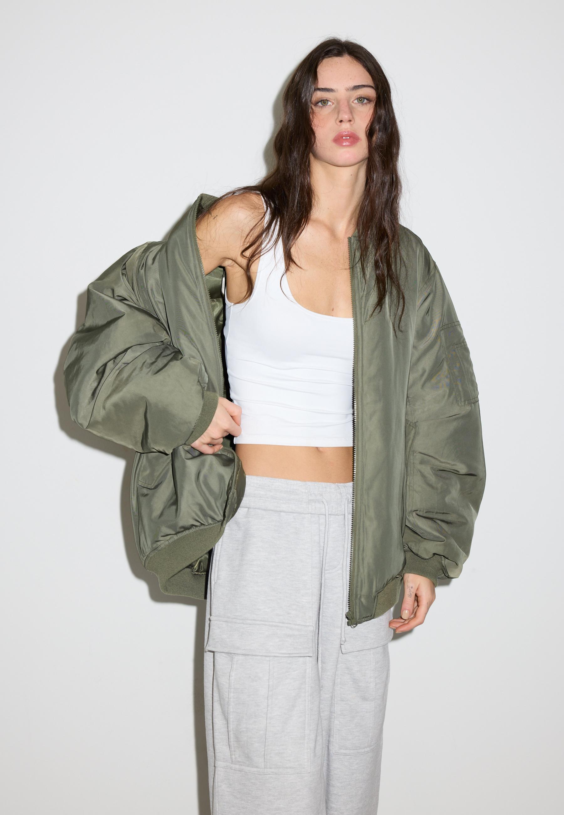 Oversize bomber jacket — Khaki