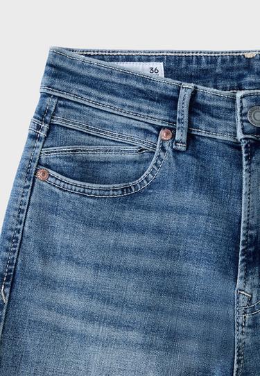 D74 bell bottom jeans with split — OVERDYED BLUE DENIM 9
