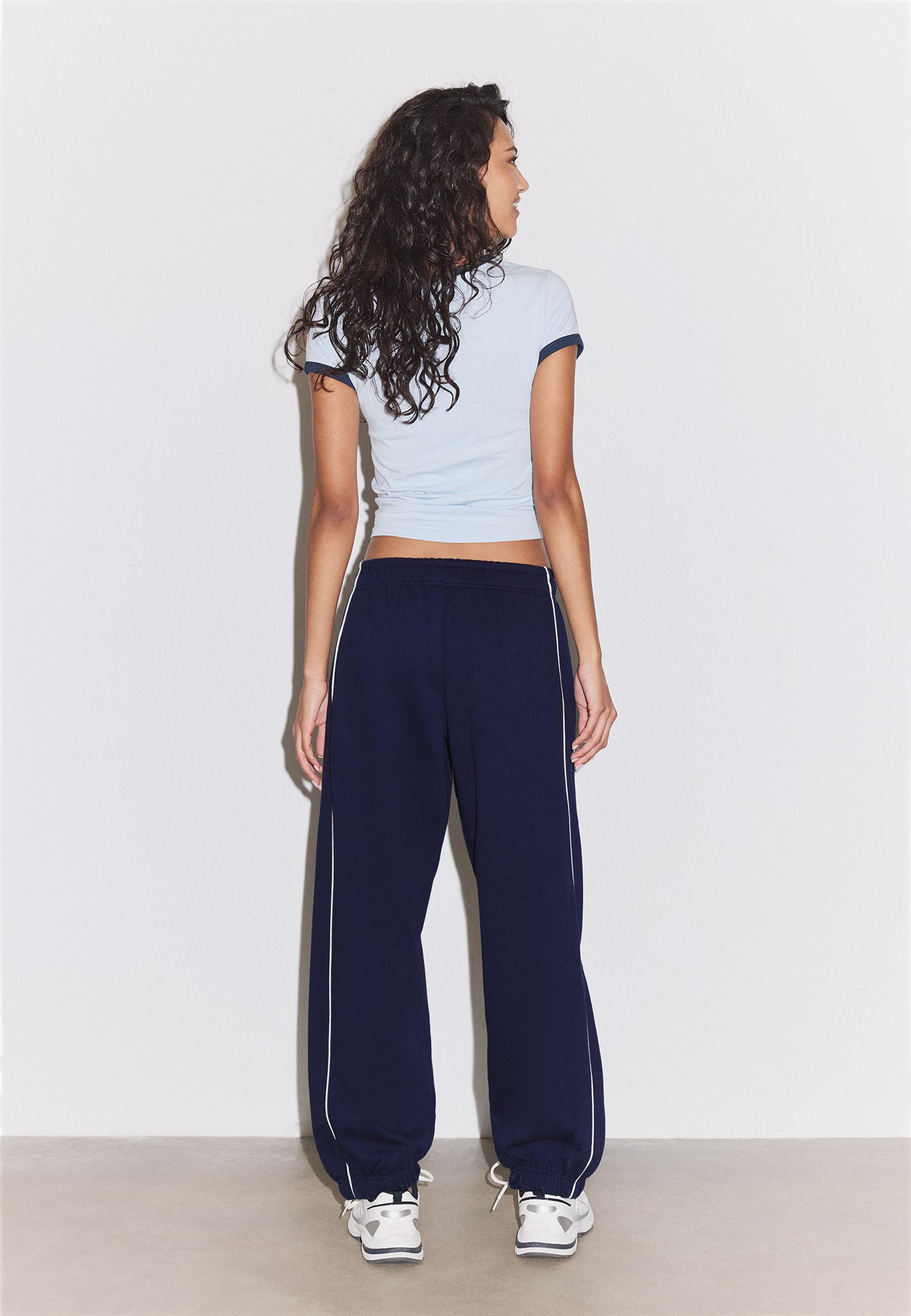 Piping jogger trousers — Navy blue