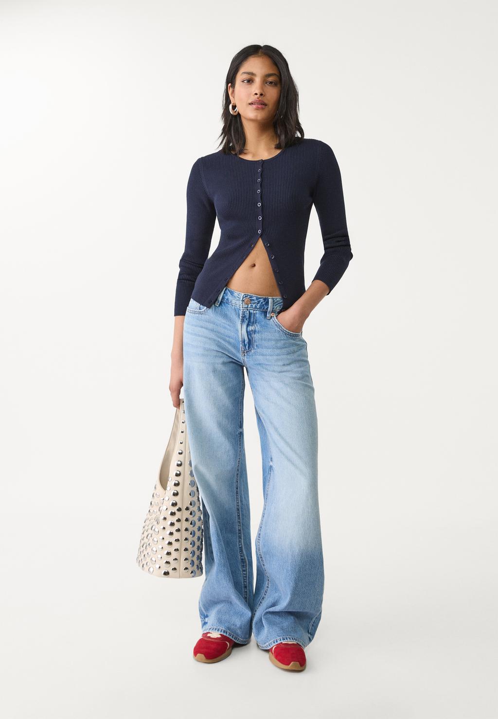 D91 Wide-Leg-Jeans mit niedrigem Bund