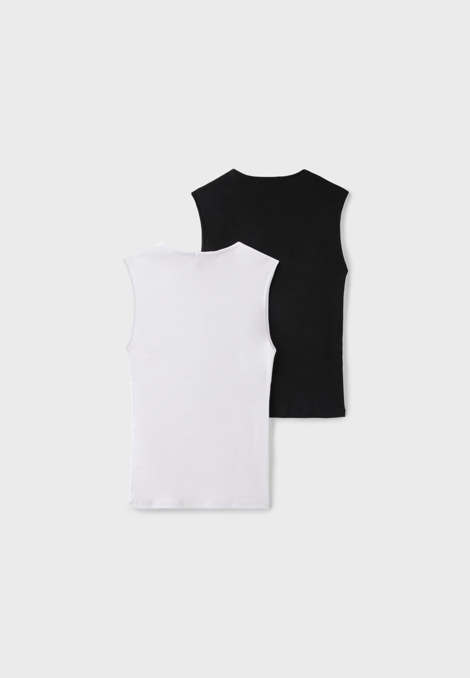 2-pack of basic sleeveless T-shirts — Black