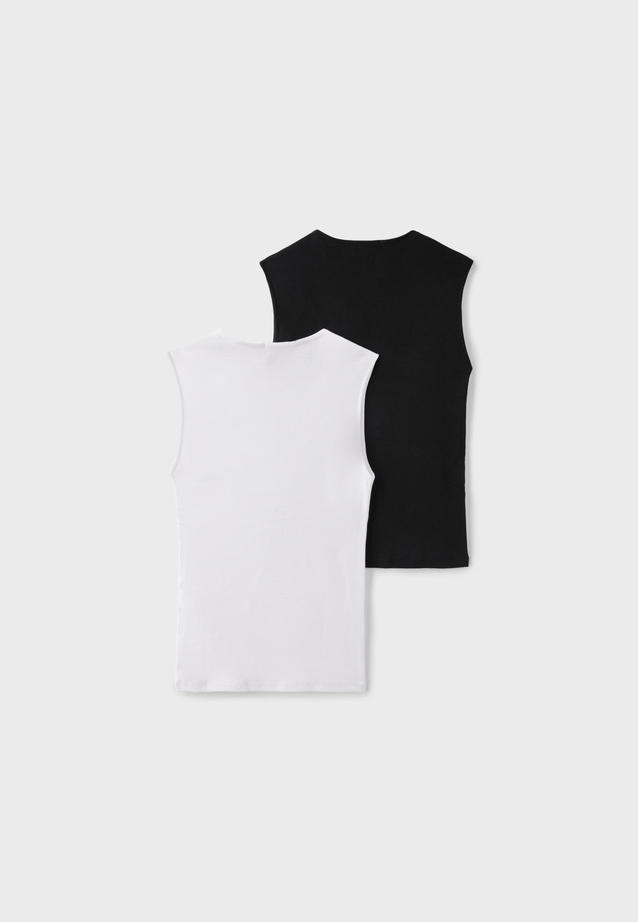 2-pack of basic sleeveless T-shirts — Black