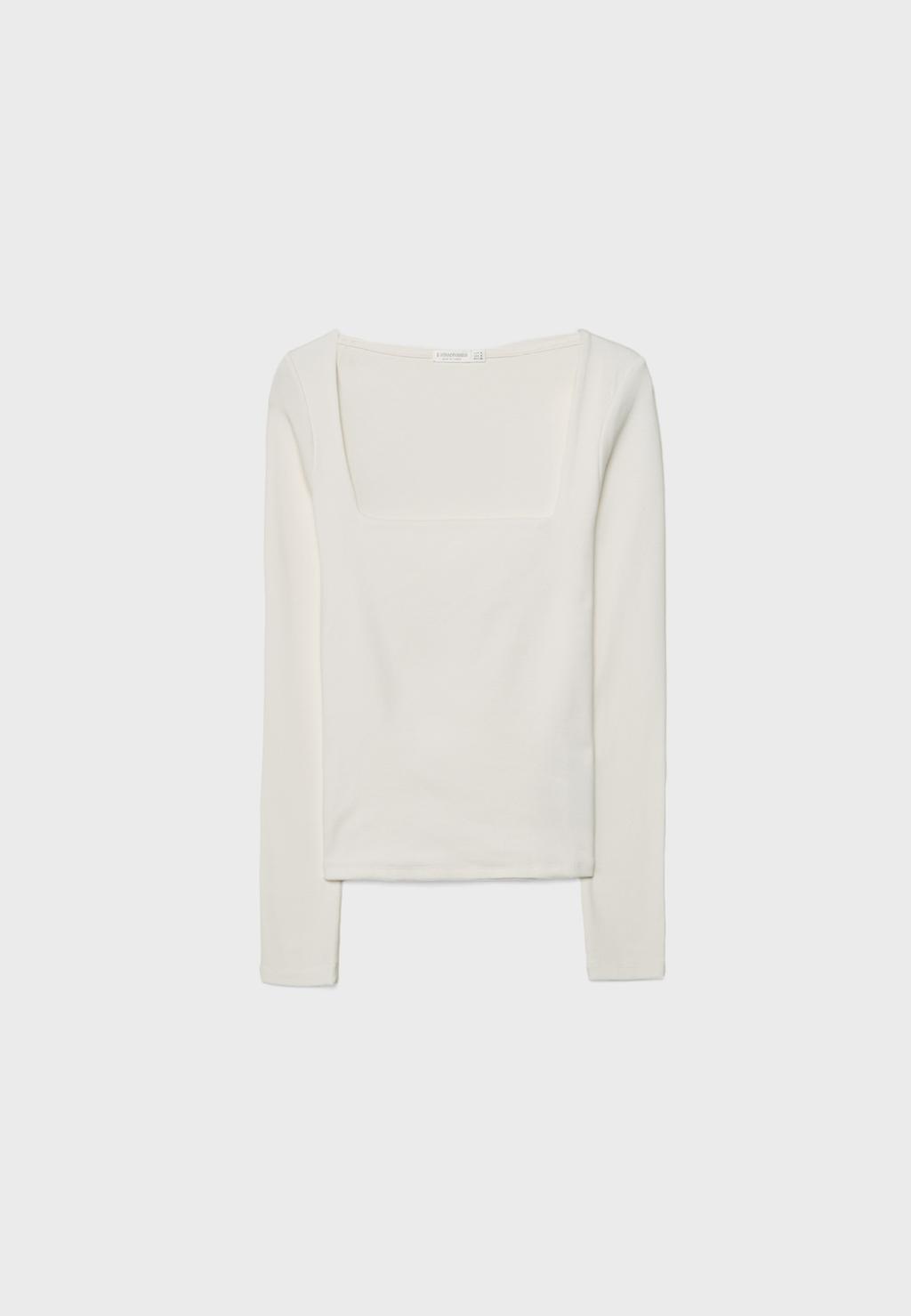 T-shirt basique col carré