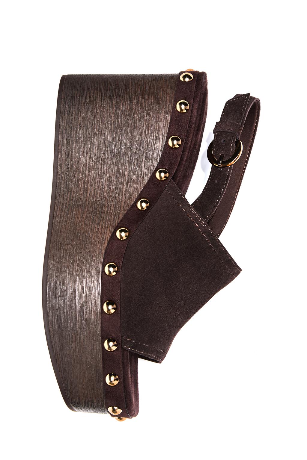 Zeppe con plateau e borchie in pelle