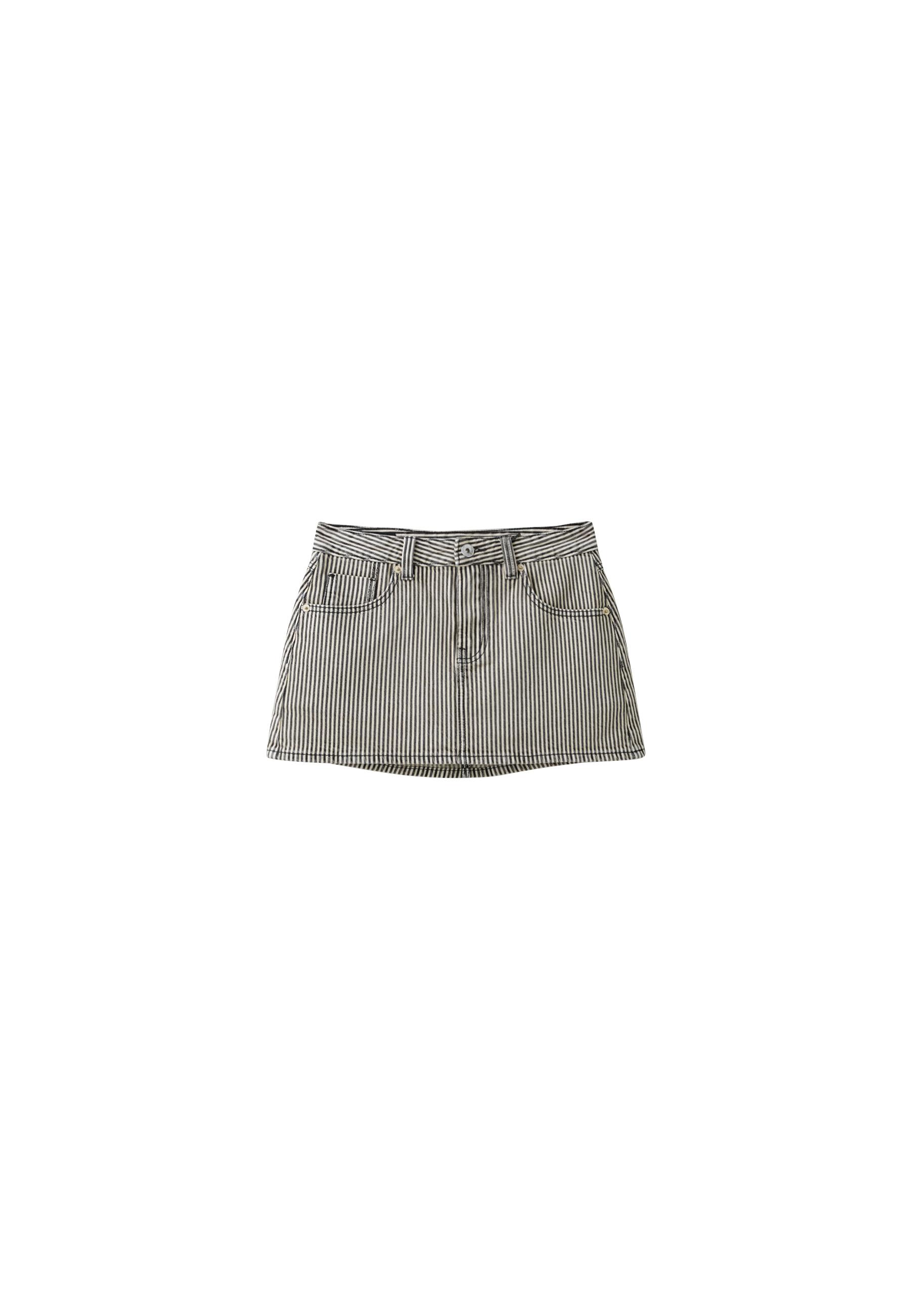 D62 straight striped skort — Dark grey