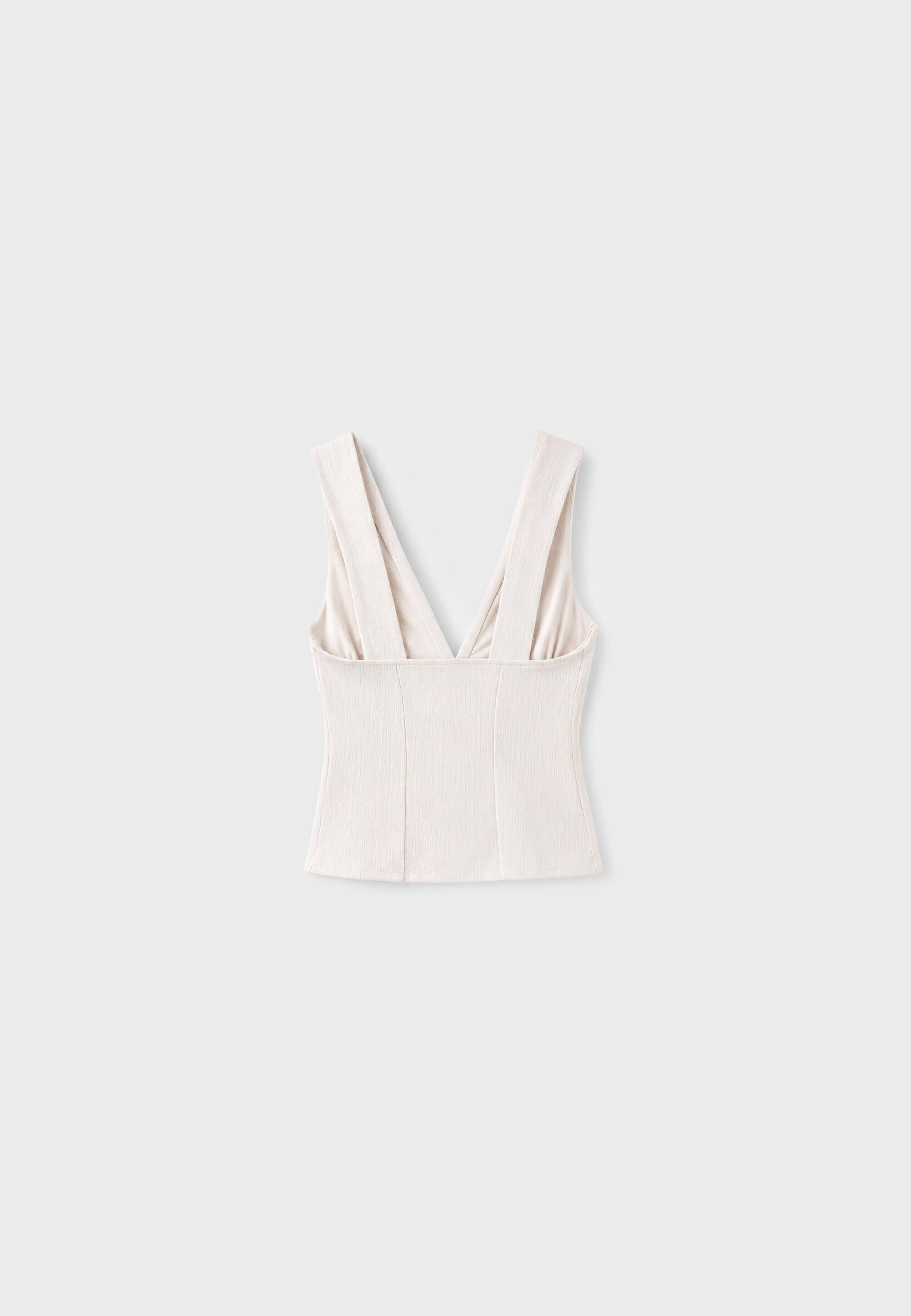 Fitted wide-strap top — Ice