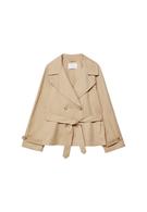 Kemerli kısa, akıcı trençkot - Görsel 21