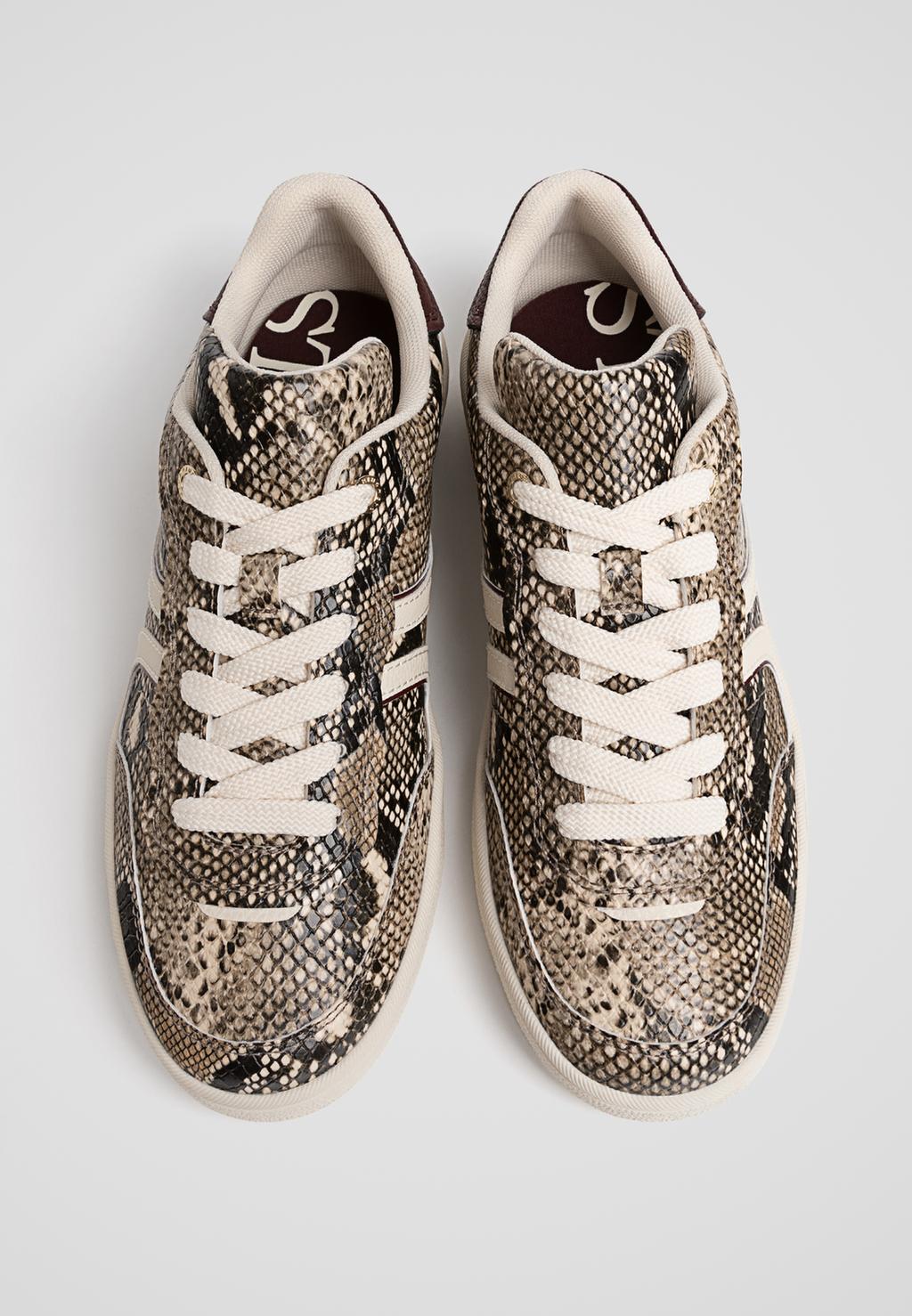 Snakeskin print trainers