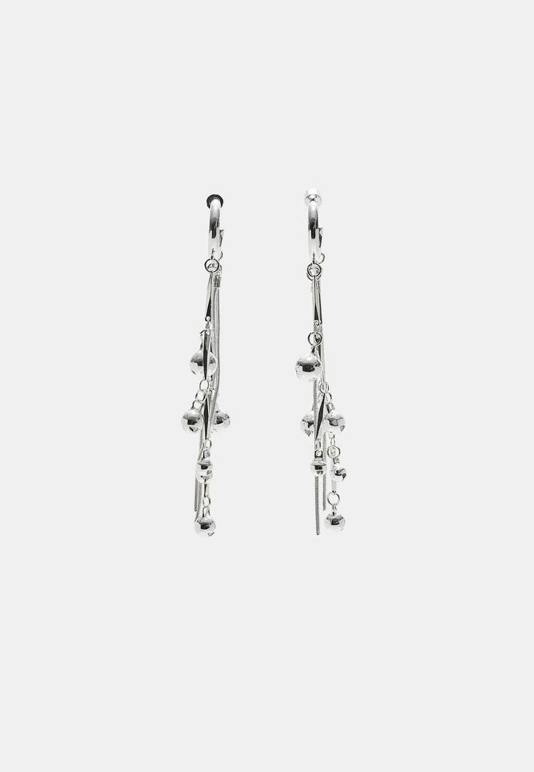 long beaded hoop earrings