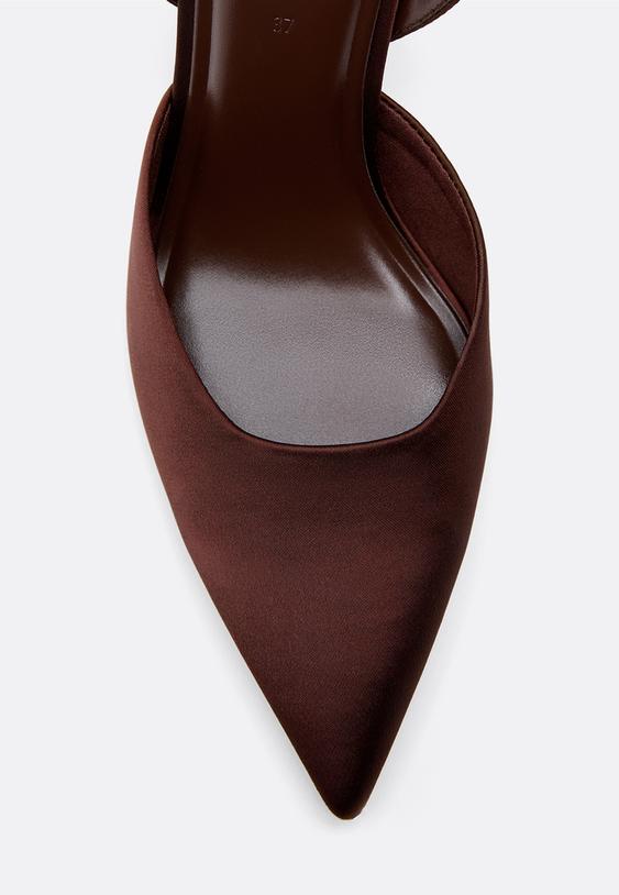 scarpe con tacco effetto satinato