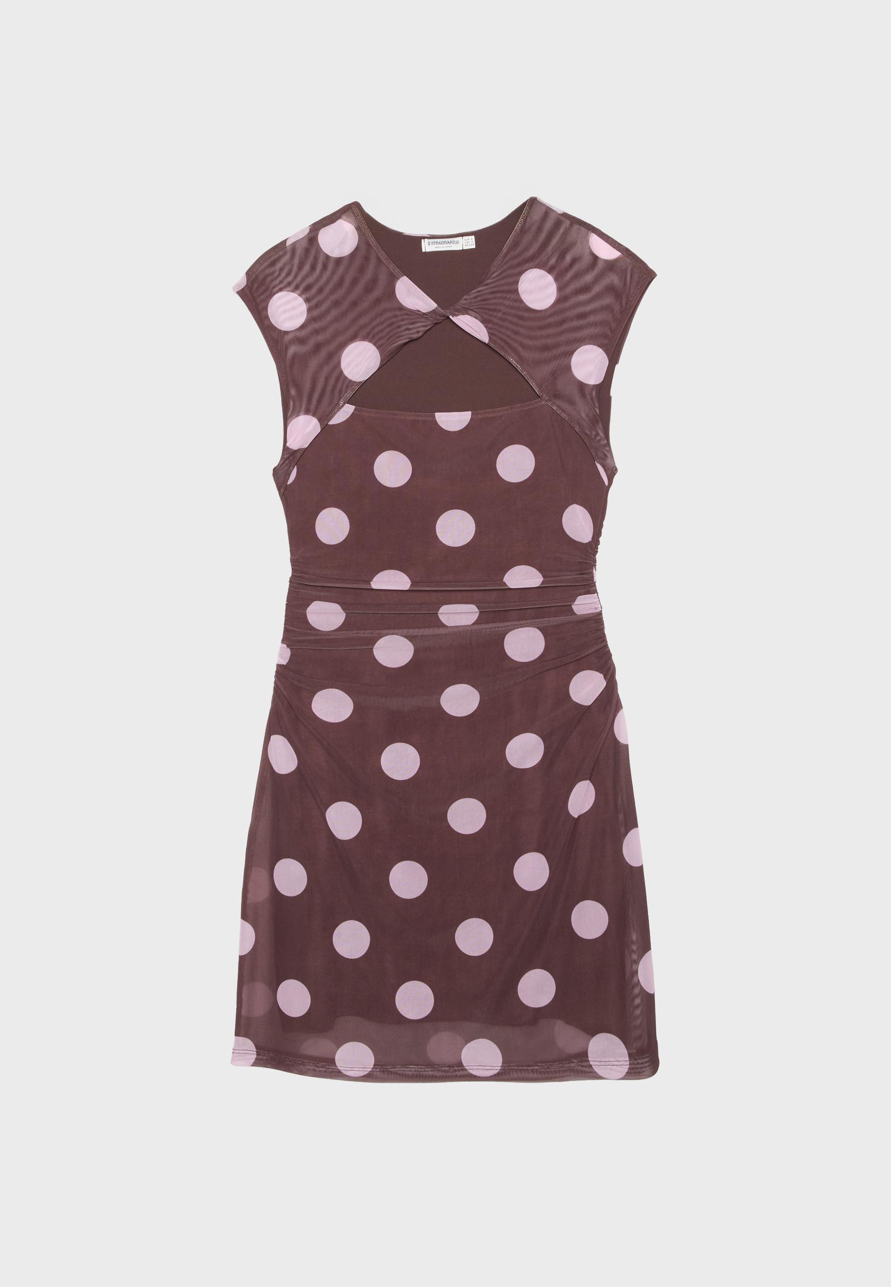 Short dress with knot and split — Pastel pink