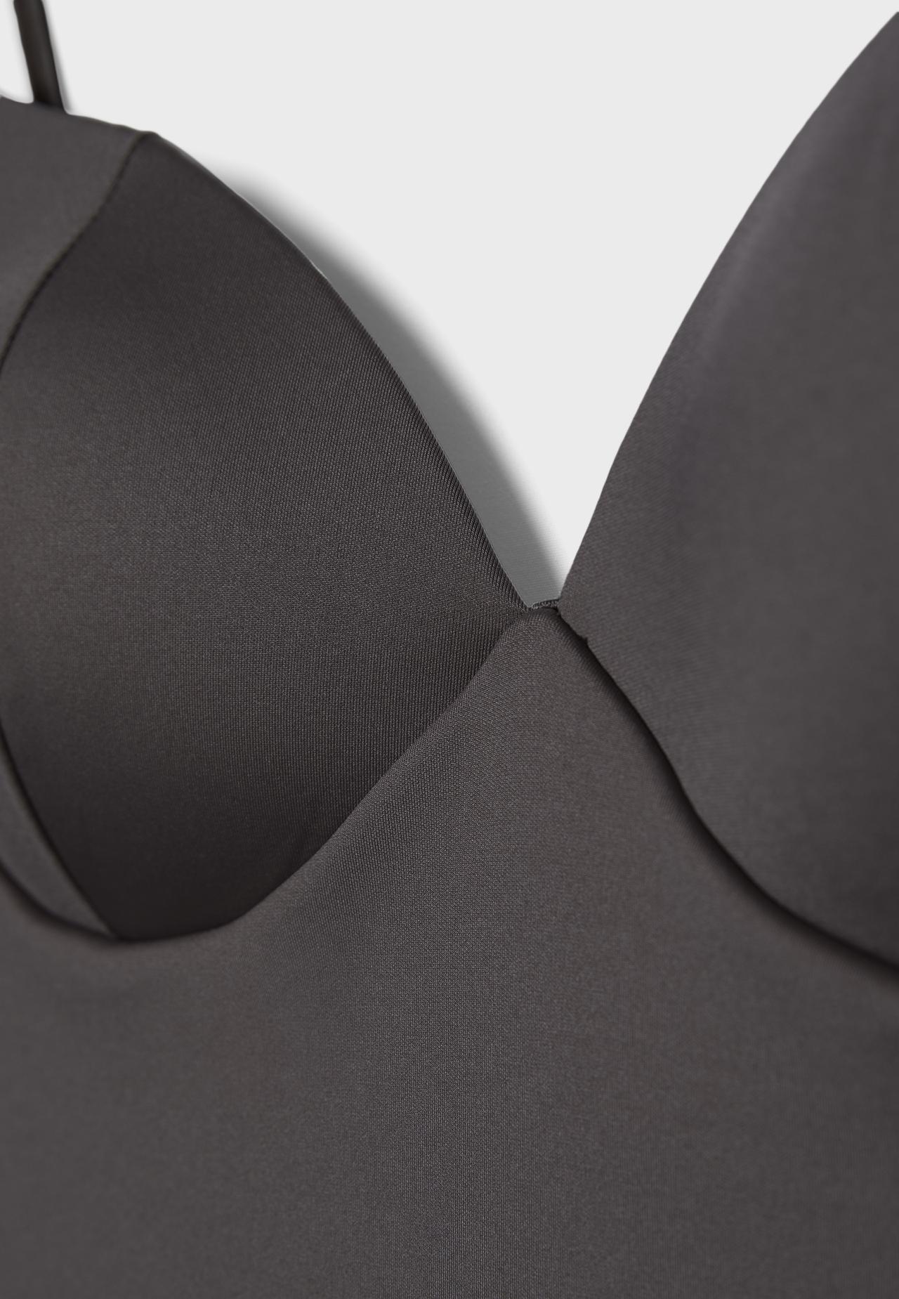 Corsetry-inspired top — Brown
