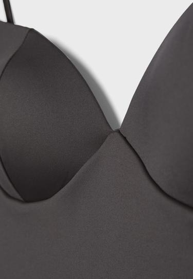 Corsetry-inspired top — Brown 9