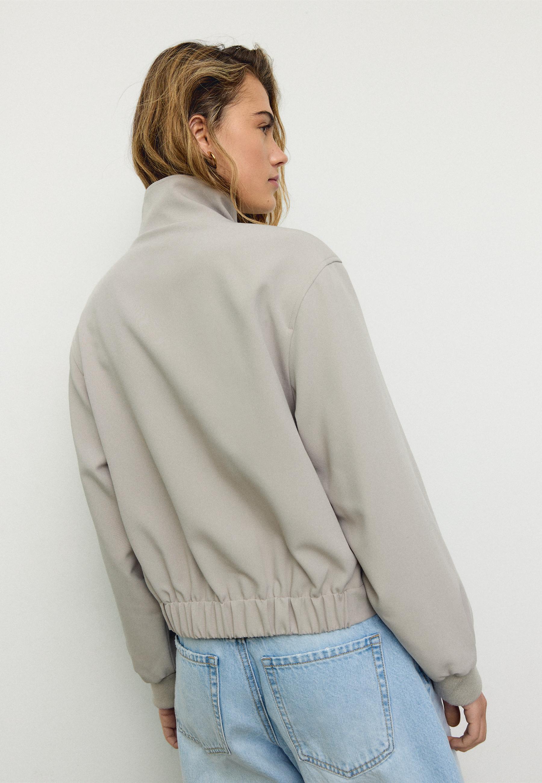 High neck puffer jacket — Brown