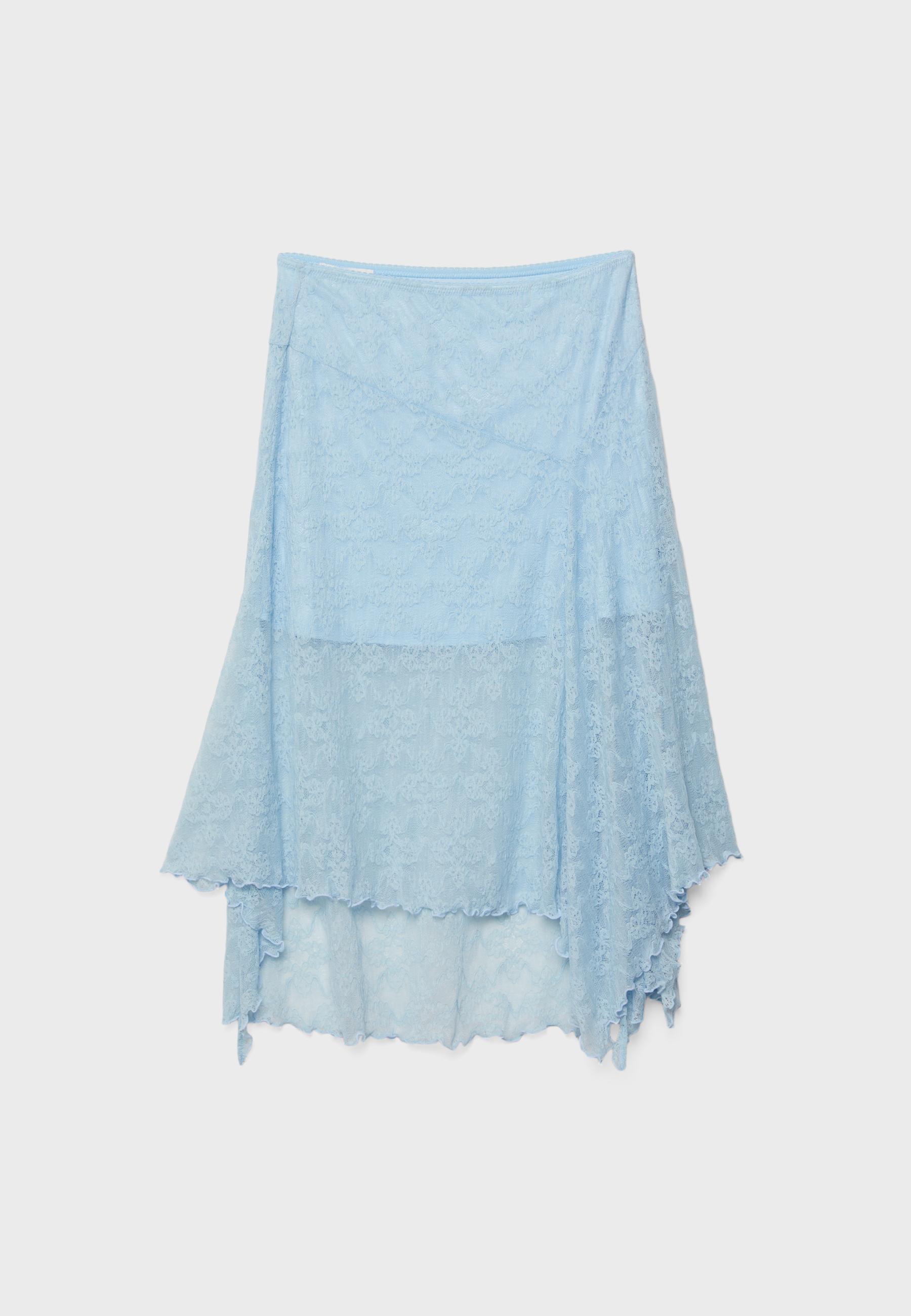 Lace midi skirt — Sky blue