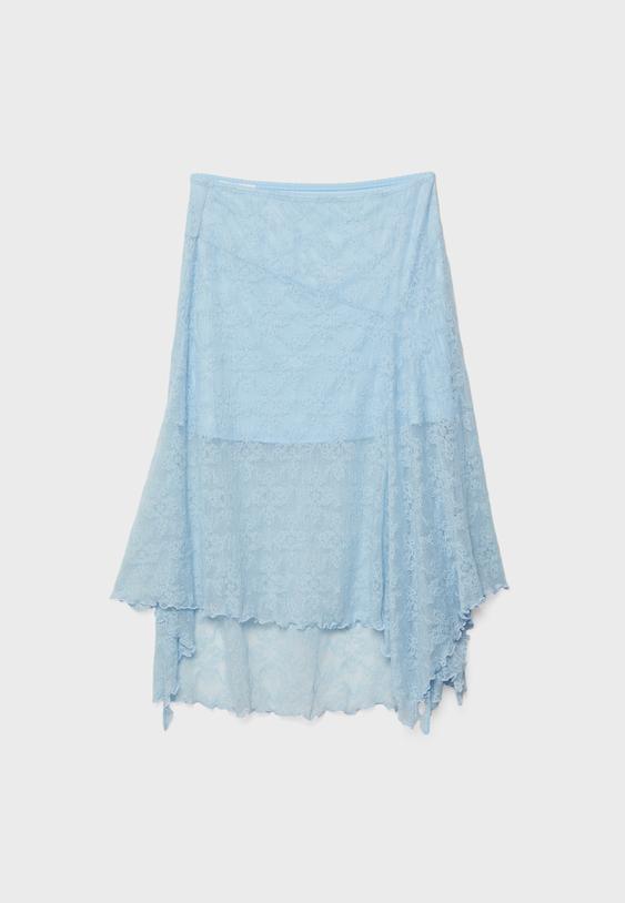 Dantelli midi etek - Görsel 7