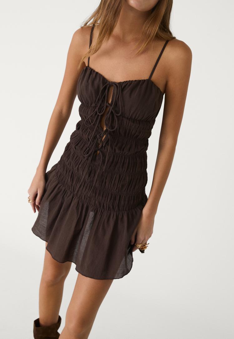 vestido tirantes corto lazadas