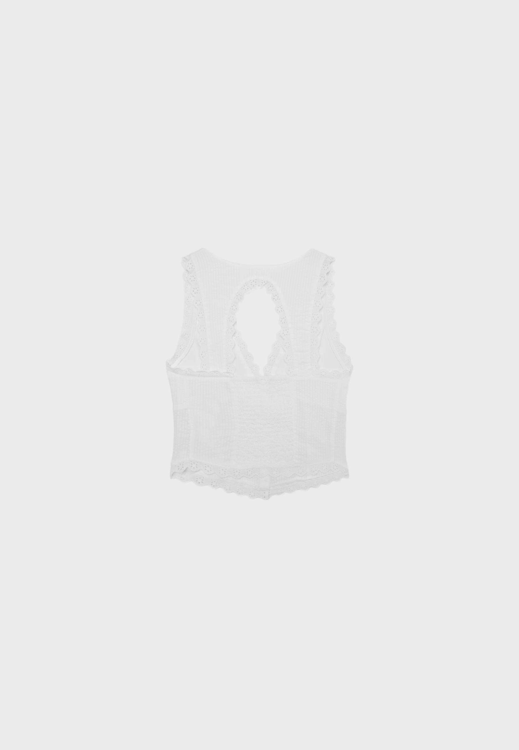 Sleeveless corset top — White