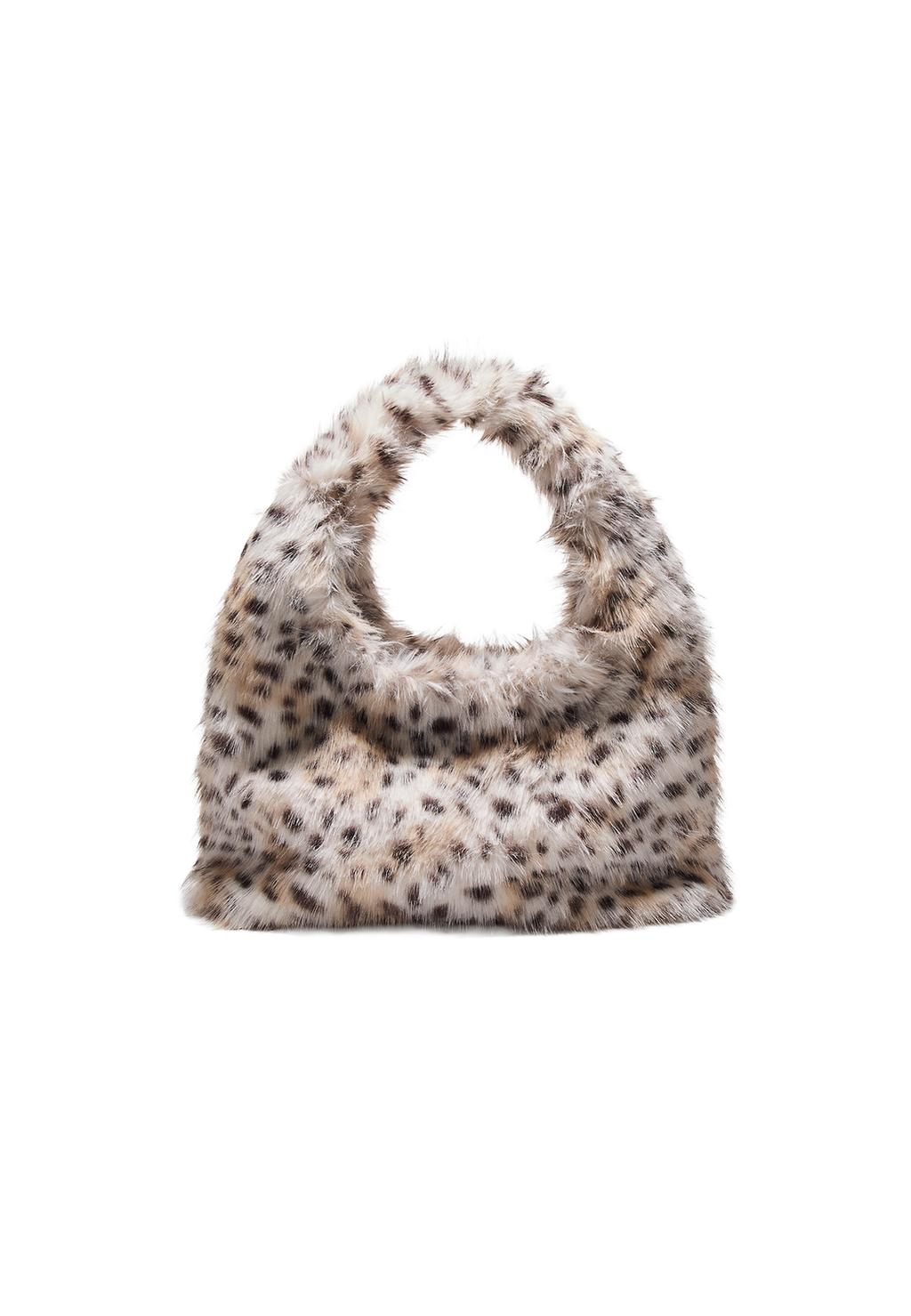 Faux fur shoulder bag