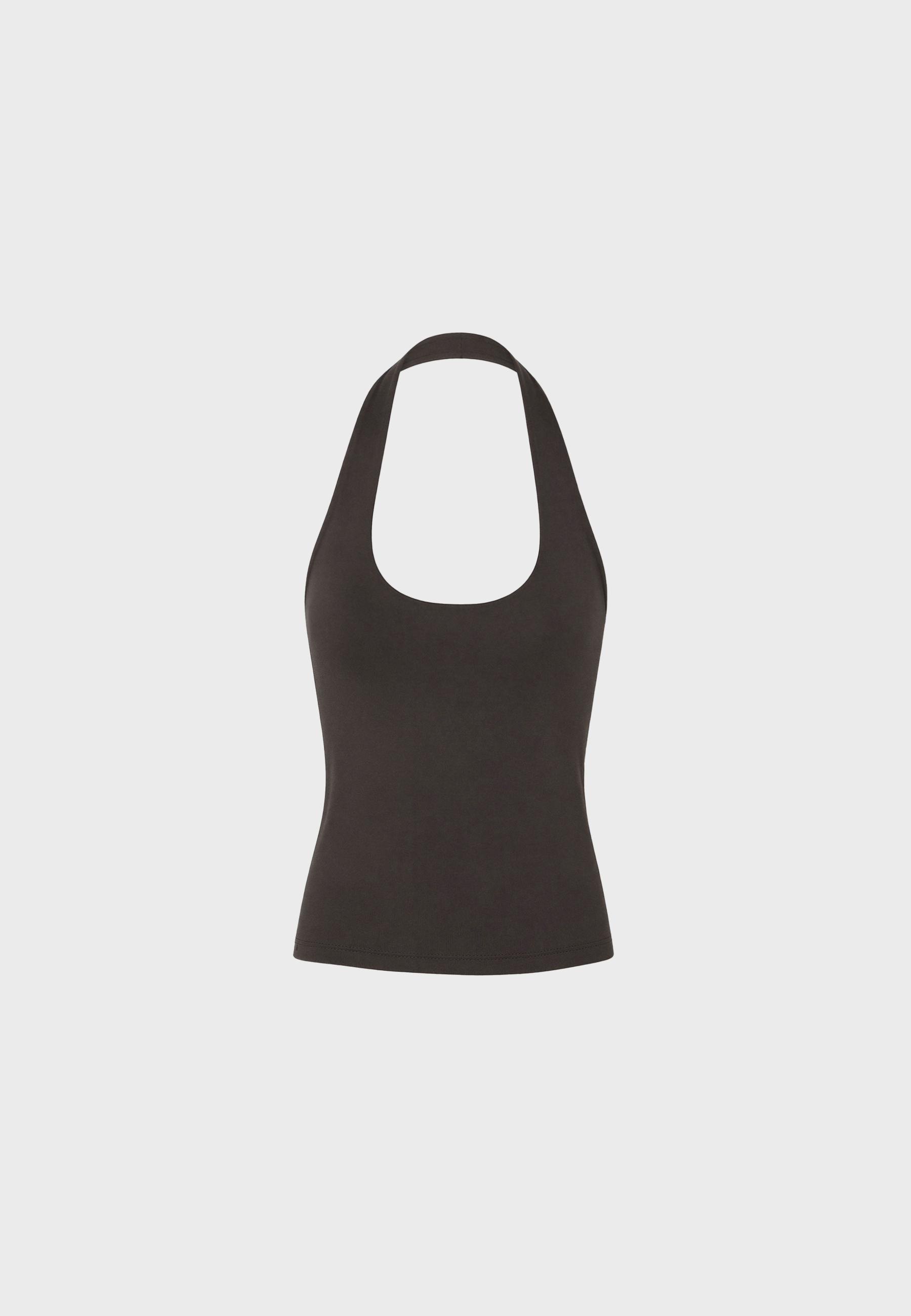 Halter neck T-shirt — Brown