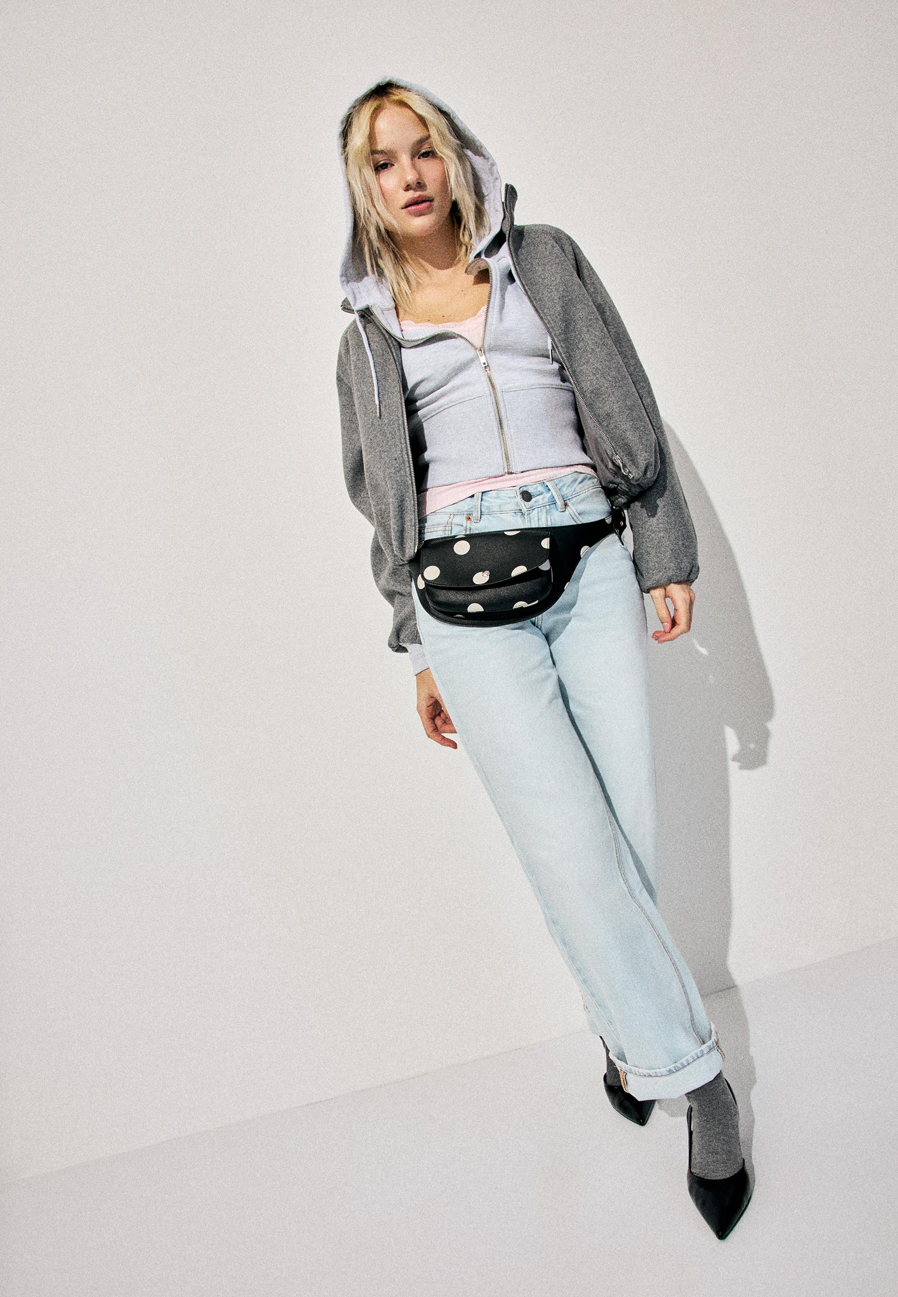 D92 Ripped straight wide-leg jeans — MEDIUM LIGHT BLUE DENIM