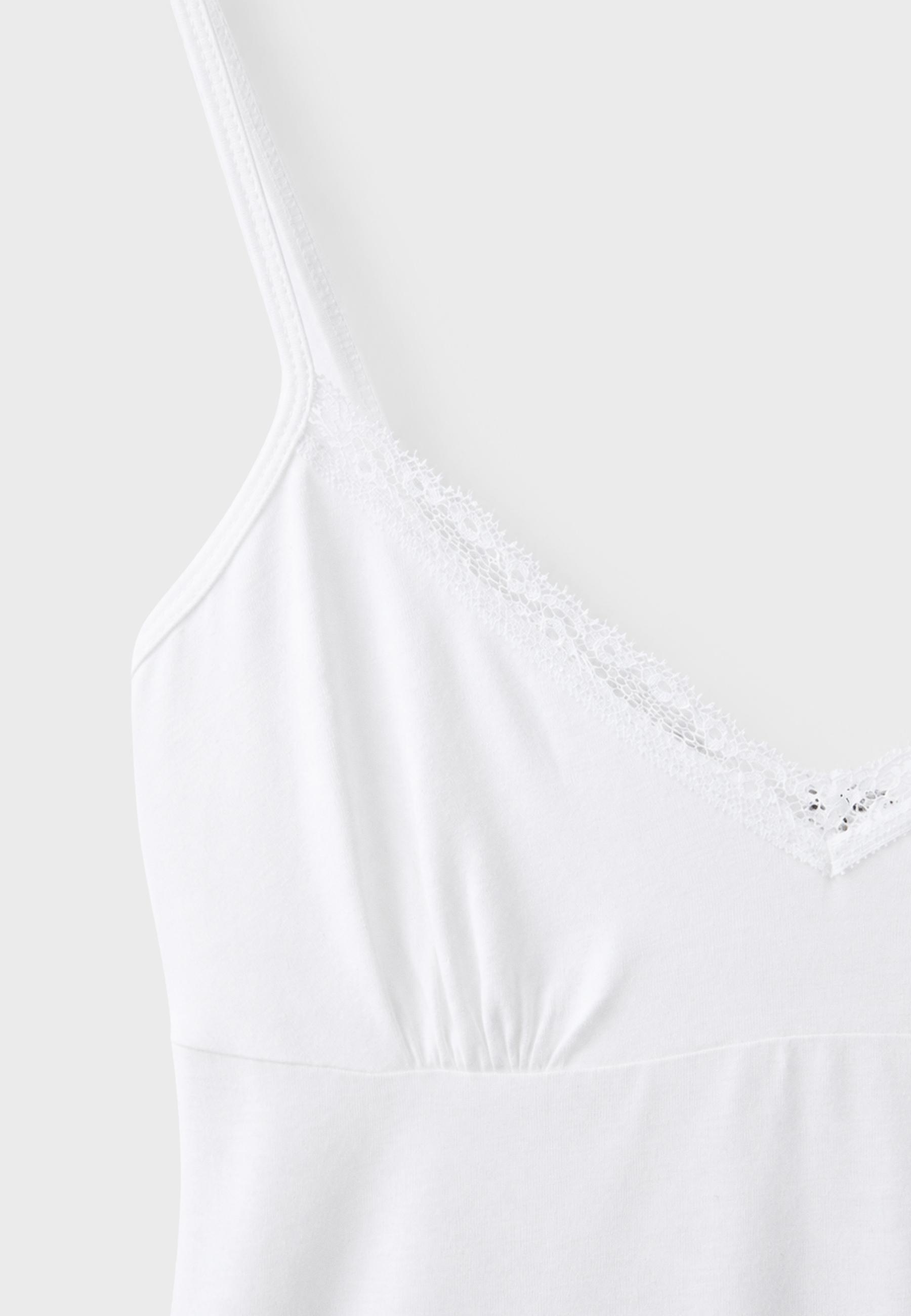 Strappy lace top — Ecru