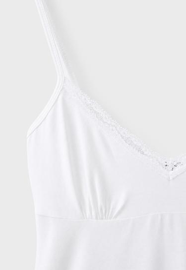 Lace trim strappy top — Ecru 9