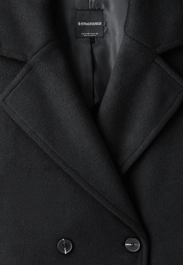 Long oversize soft-touch coat — Black 9