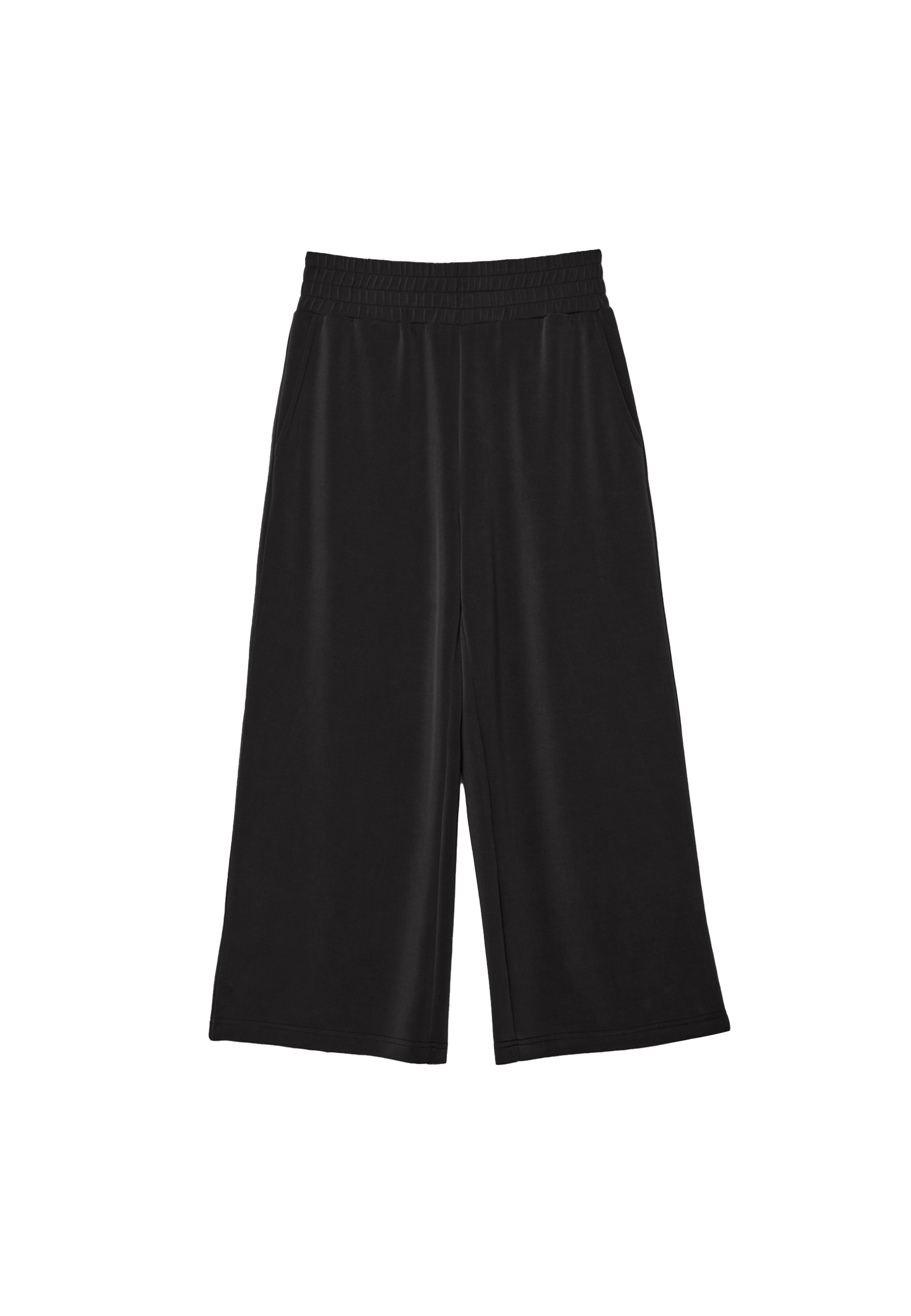 Soft-touch culottes — Black