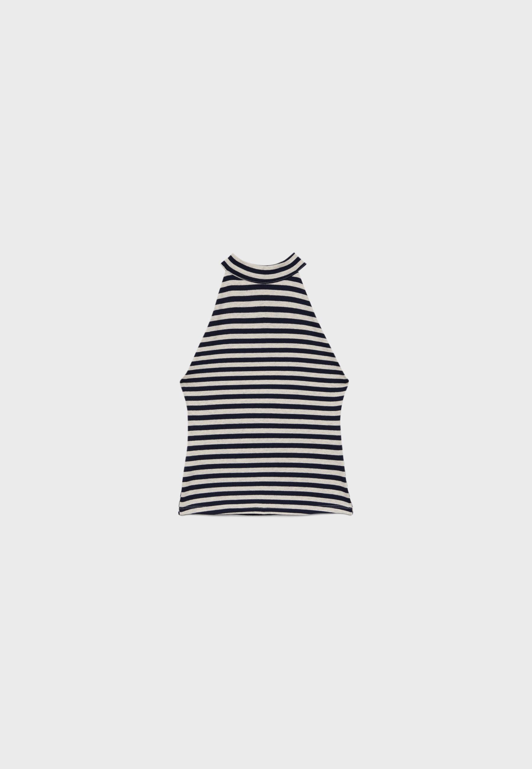Striped halter top — Dark blue